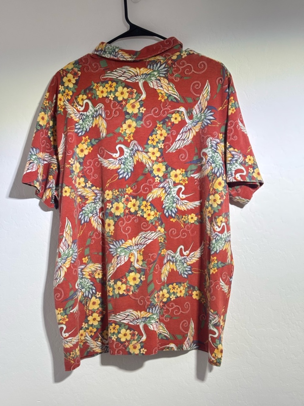 Ralph Lauren Orange Floral & Crane Short-Sleeve Button-Down Shirt - Picture 3 of 7
